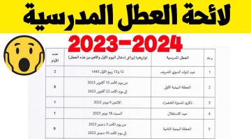 »بشكل رسمي» اعلان جدول العطل المدرسية في تونس 2024.. اعرفها فورا..!!