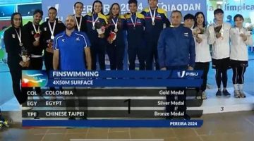 حصيلة 11 ميدالية لمنتخب السباحة بالزعانف في بطولة العالم للجامعات بكولومبيا تميز الفريق