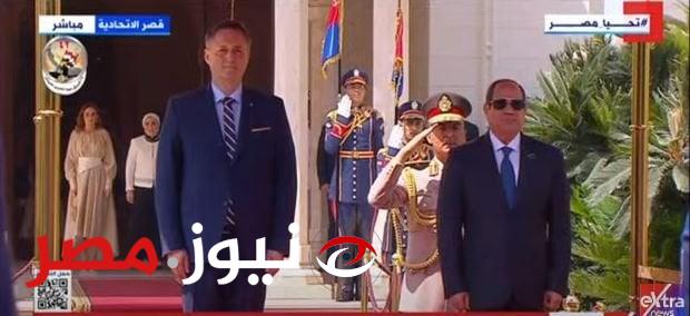 مراسم استقبال السيسي لرئيس البوسنة والهرسك بقصر الاتحادية (تصوير)
